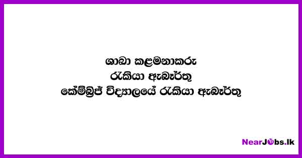 Branch Managers Job Vacancies In Matara 2024 Cambridge College Job Vacancies 1761