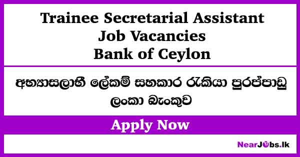 Boc Bank Trainee Secretarial Assistant Vacancies 2026 – boc.lk