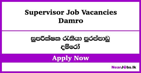 Damro Supervisor Job Vacancies