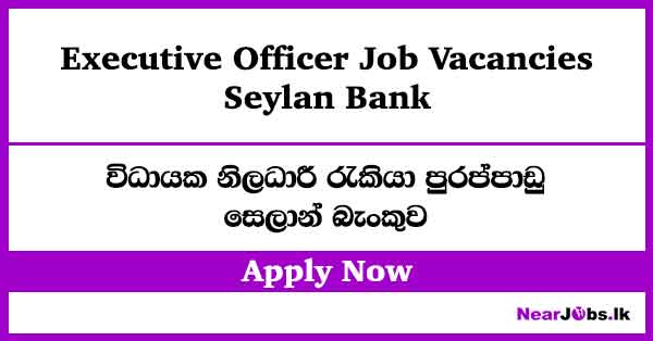 Executive Officer at Seylan Bank Job Vacancies 2026