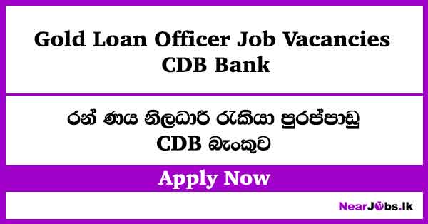 Gold Loan Officer Job Vacancies – CDB Bank