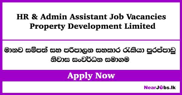 HR & Admin Assistant Job Vacancies at Property Development Limited