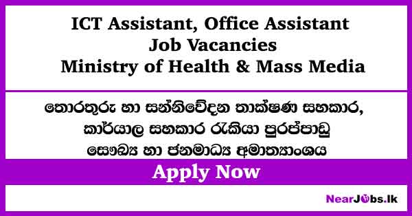 ICT Assistant, Office Assistant – Ministry of Health Vacancies 2026