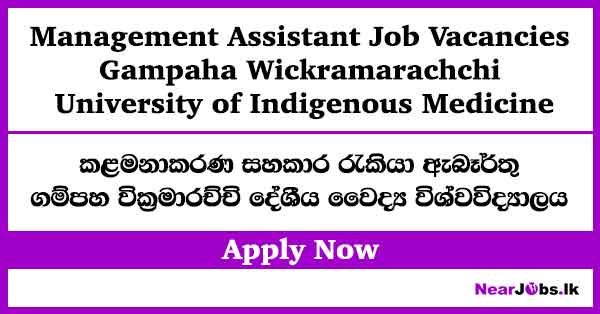 Management Assistant Job Vacancies – Gampaha Wickramarachchi University