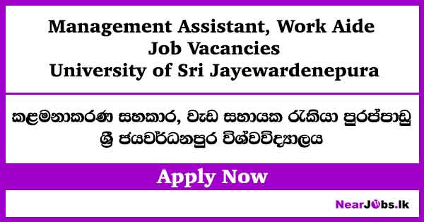 Management Assistant – University of Sri Jayewardenepura Vacancies 2026
