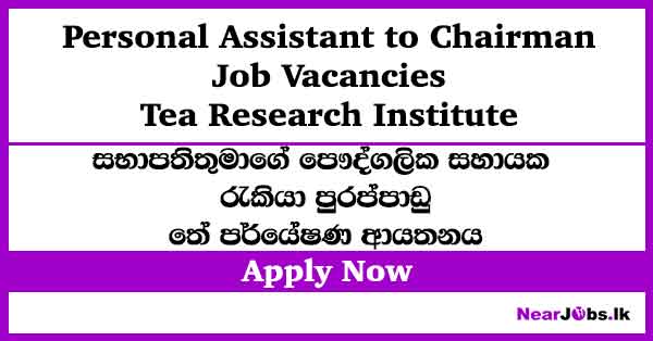 Personal Assistant to Chairman – Tea Research Institute Job Vacancies 2026