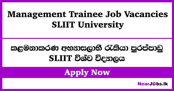 SLIIT Uni Management Trainee Job Vacancies 2026