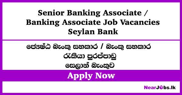 Senior Banking Associate / Banking Associate – Seylan Bank Job Vacancies