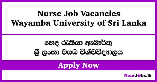 Wayamba University Nurse Job Vacancies 2026